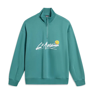 Li-Ning OG Slick Letter Pullover Sweatshirt Unisex - Emerald Green AWDT445-5