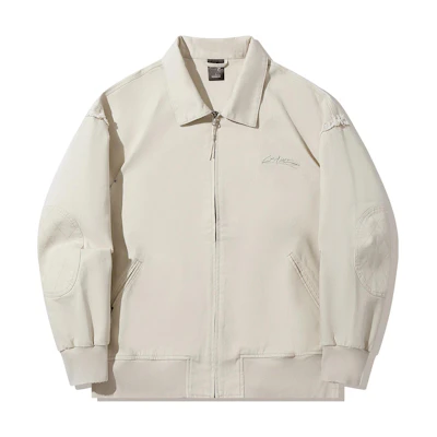 Li-Ning OG SLICK Oatmeal Gray Casual Collared Jacket AFDT613-2
