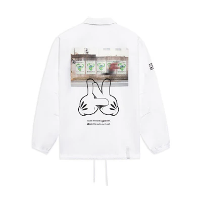 Li-Ning OG Slick Skateboard Series Printed White Loose-Fit Jacket AFDS283-1