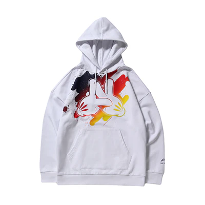 Li-Ning OG Slick White Hoodie Relaxed Fit Sports Print Design AWDNC93-1