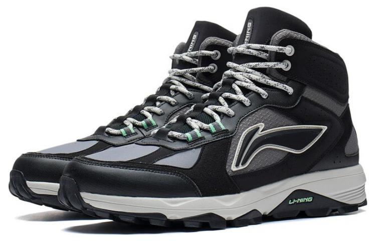 Lookbook Li-Ning x Outdoor Sepatu Lari High-Top 'Reflective Hitam Abu' ARDS011-2