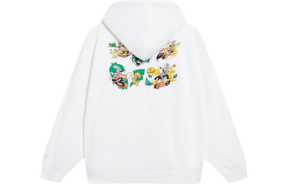 Li-Ning Pablo Ientile Cartoon Print Embroidered Hoodie White AWDT161-4
