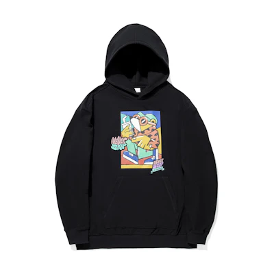 Li-Ning Pablo Ientile Skate Hoodie Black Unisex Cartoon Print Oversized Pullover AWDU317-1