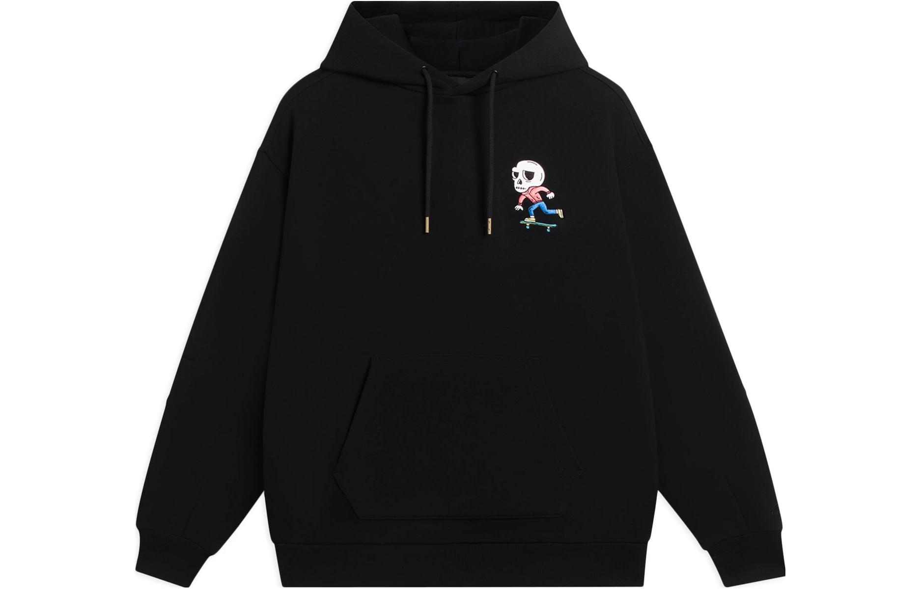 Li-Ning Pablo Ientile Solid Skull Graphic Cotton Hoodie AWDS913-4