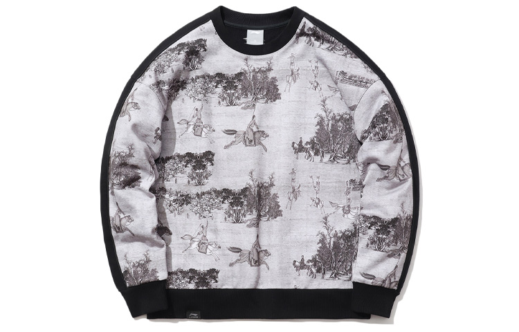 Order Li-Ning x Palaceside Hall Unisex Crewneck Sweatshirt Black AWDPD31-2
