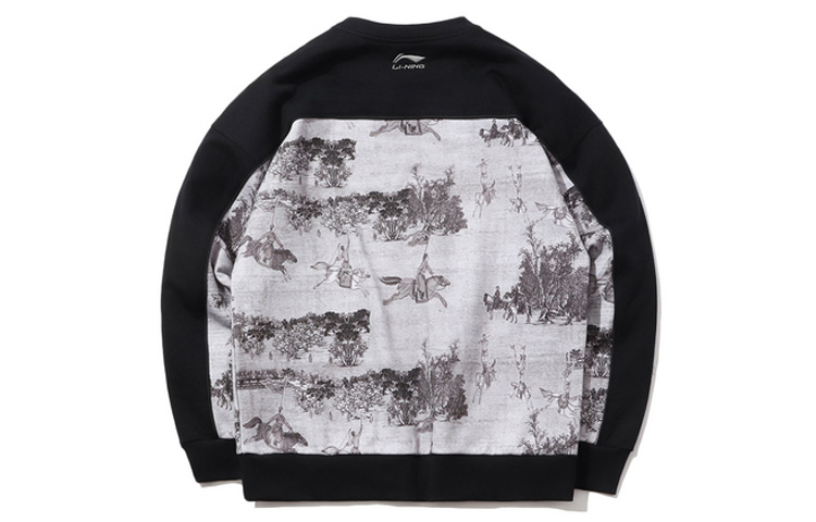 Lookbook Li-Ning x Palaceside Hall Unisex Crewneck Sweatshirt Black AWDPD31-2