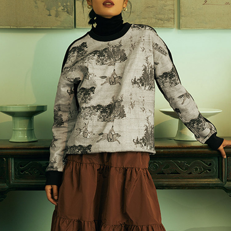 Shop Li-Ning x Palaceside Hall Unisex Crewneck Sweatshirt Black AWDPD31-2