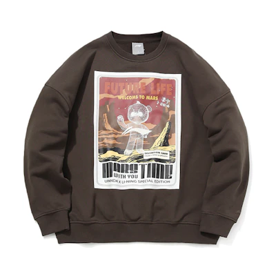 Li-Ning Panda Casual Pullover Sweatshirt Black/Brown Colorway AWDQC69-4