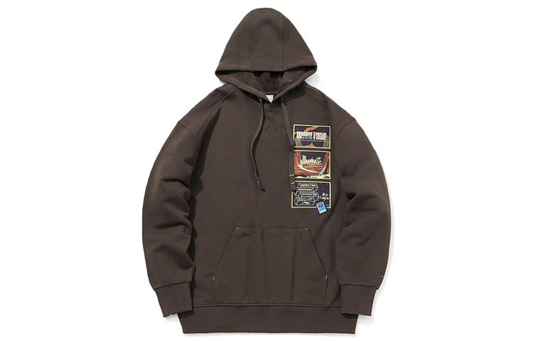Li-Ning Panda Collab Graphic Pullover Sweatshirt Black Brown AWDQC67-4