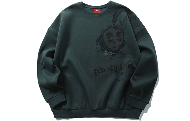 Li-Ning Panda Collaboration Loose Pullover Hoodie Green AWDPD41-1