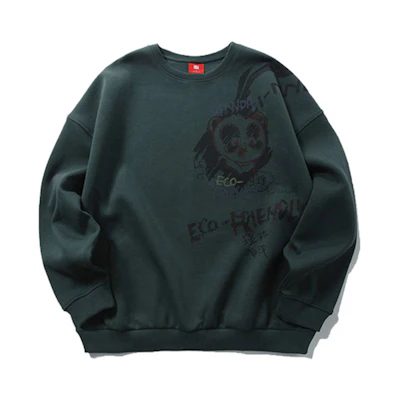 Li-Ning Panda Collaboration Loose Pullover Hoodie Green AWDPD41-1
