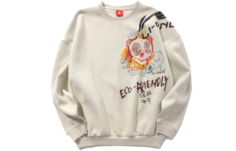 Li-Ning Panda Collaboration Pullover Sweatshirt Men’s White AWDPD41-3