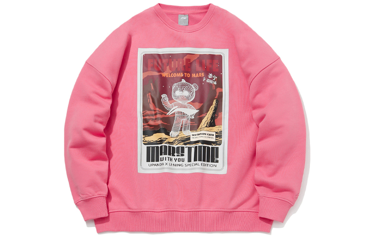 Li-Ning Panda Crewneck Long Sleeve Sweatshirt Pink () AWDQC69-2