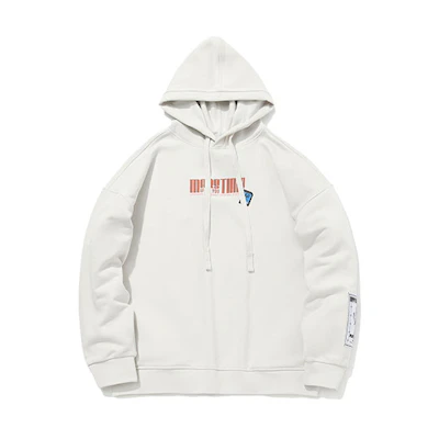 Li-Ning Panda Logo Print Casual Hoodie Pearl White Limited Edition AWDQC65-1