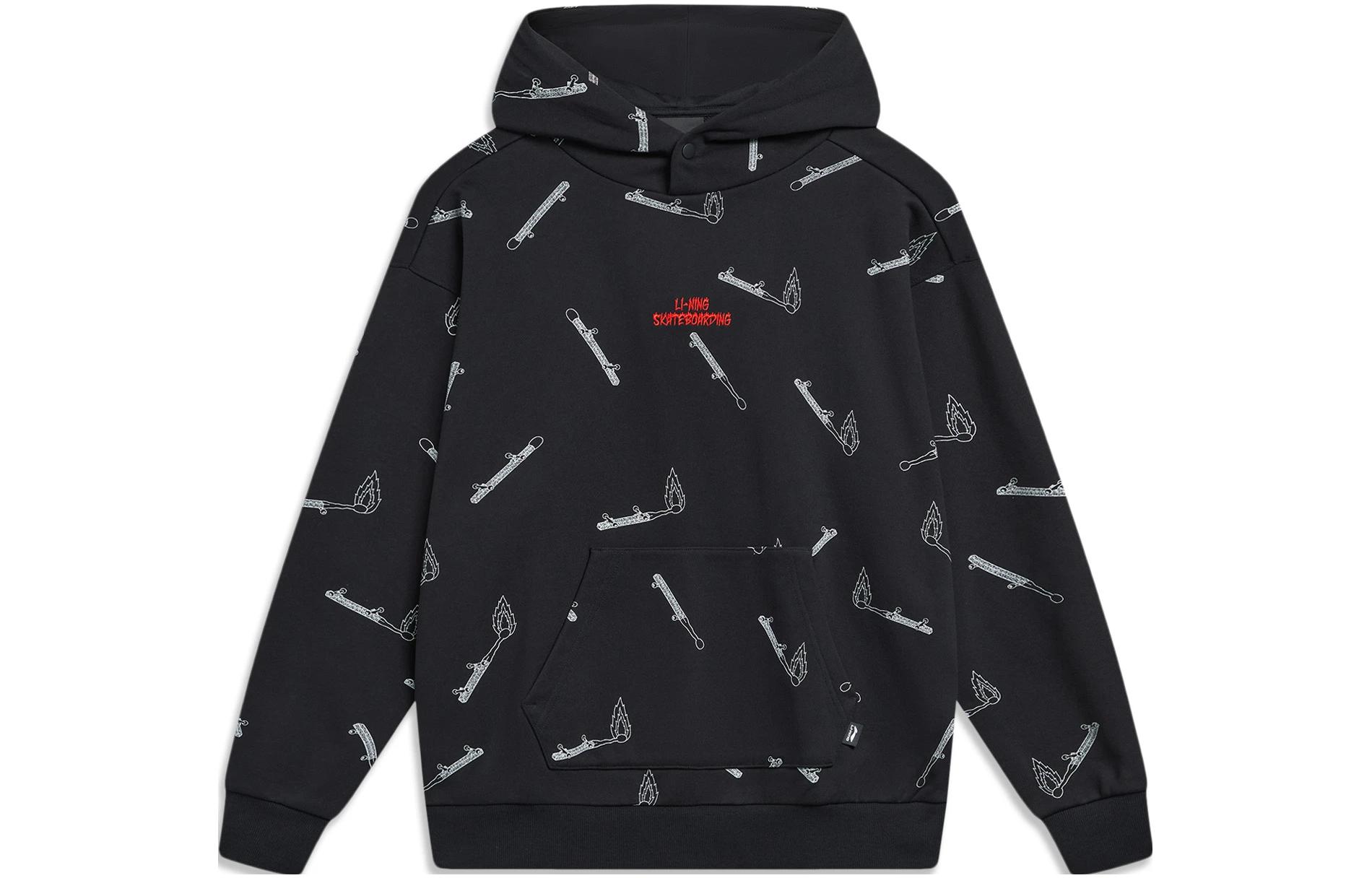 Li-Ning Phil Hackett All-Over Print Hoodie Black Unisex AWDT955-1