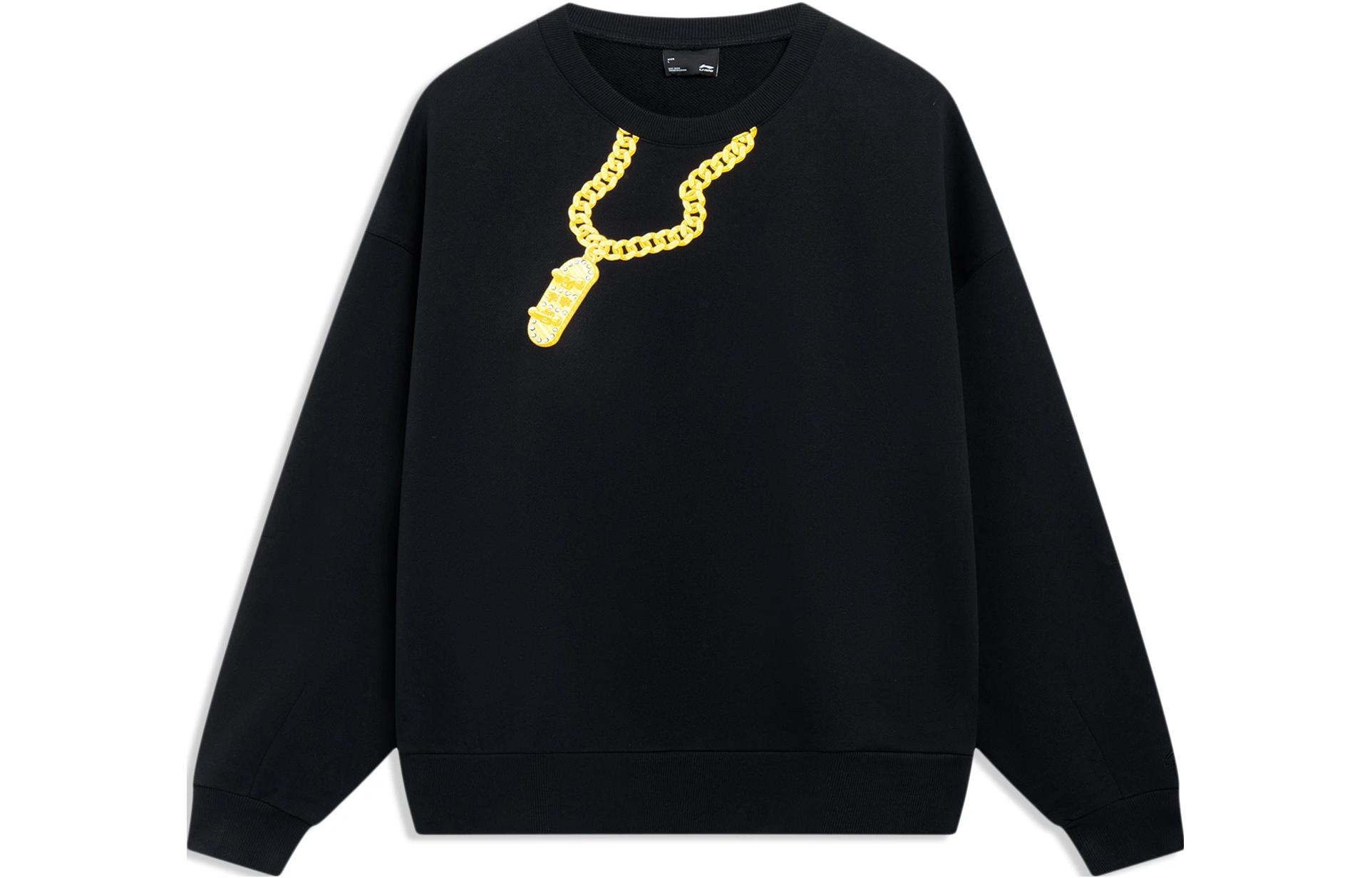 Li-Ning Phil Hackett Alphabet Crewneck Oversized Unisex Sweatshirt Black AWDT229-3