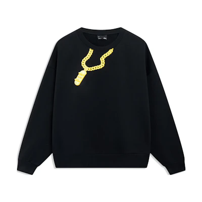 Li-Ning Phil Hackett Alphabet Crewneck Oversized Unisex Sweatshirt Black AWDT229-3