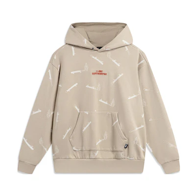 Li-Ning Phil Hackett Graphic Print Oversized Hoodie Men’s Light Glaze Brown Floral AWDT955-3