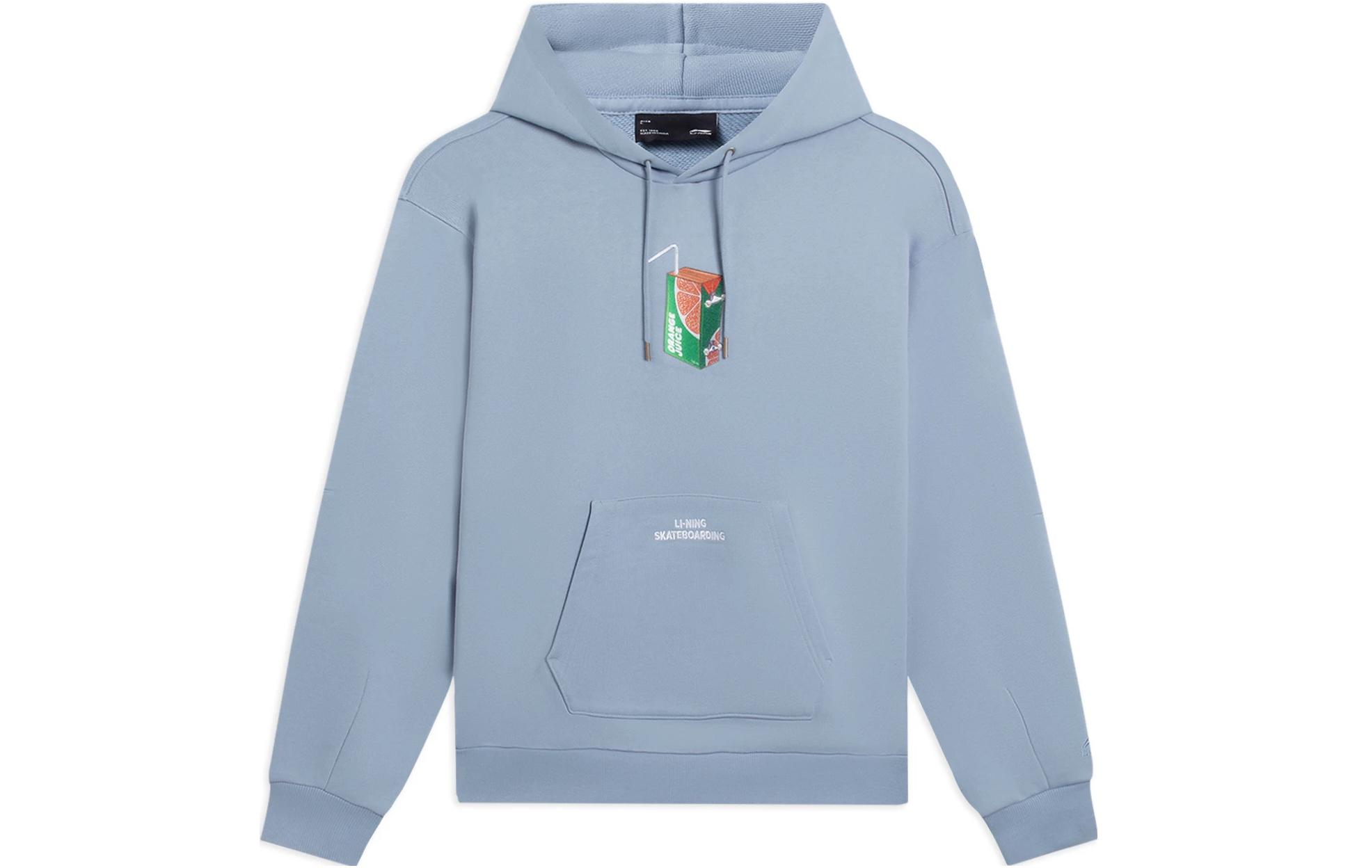 Li-Ning Phil Hackett Logo Embroidered Sweatshirt Unisex Soft Gray Blue AWDS909-2
