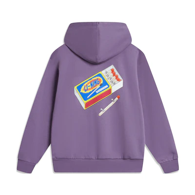 Li-Ning Phil Hackett Matchstick Graphic Purple Hoodie (Unisex, Fleece-Lined) AWDT953-2