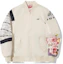 Lookbook Li-Ning x Pleasures Colorblock Letter Print Baseball Jacket in Oatmeal Gray AJDT753-2