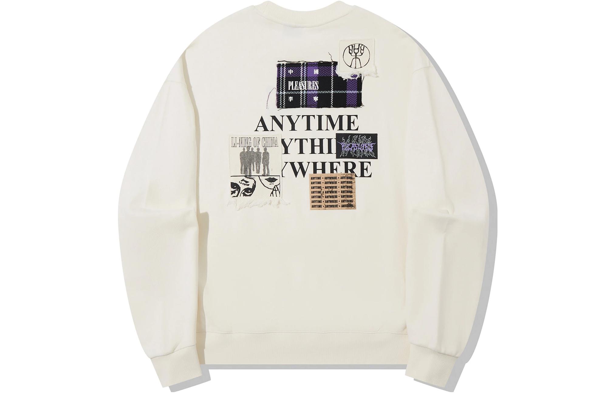 Li-Ning PLEASURES Collaboration Crewneck Sweatshirt Unisex Beige AWDTB99-3