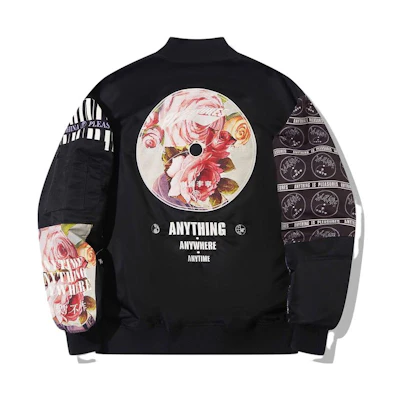 Li-Ning PLEASURES Graphic Baseball Collar Zip Jacket Black AJDT753-1