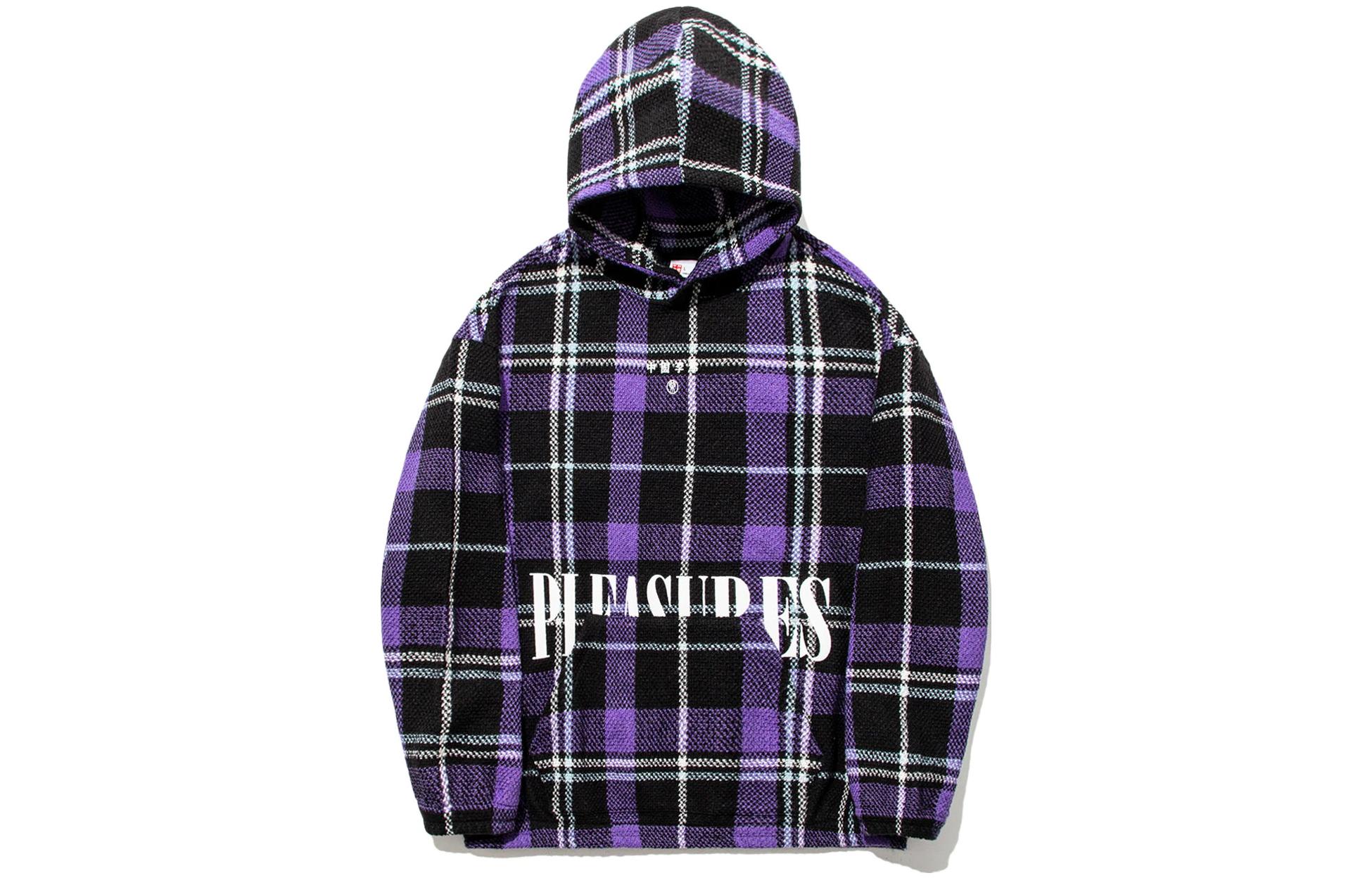 Li-Ning PLEASURES Plaid Letter Print Oversized Hoodie - AAET007-1