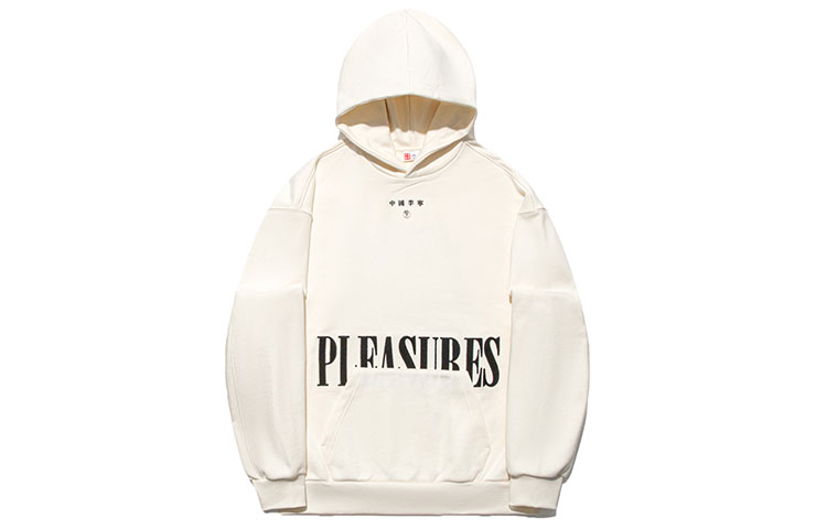 Li-Ning PLEASURES Skate Hoodie Vinyl Print Unisex Cream Pullover AWDTC01-3