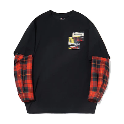 Li-Ning PLEASURES Skateboard Series Black & Red Plaid Long-Sleeve Sweatshirt AHSUE25-2