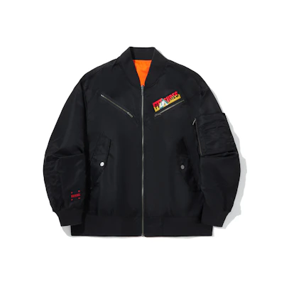 Li-Ning PLEASURES Skateboarding Logo Print Breathable Loose Zip Jacket Black Men’s AFDUC67-1