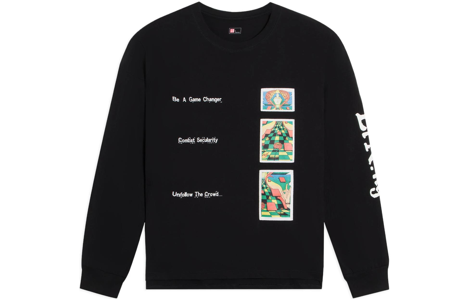 Li-Ning Rooovie Artist Collab Graphic Print Crewneck Sweatshirt Black Unisex AHSSB19-2