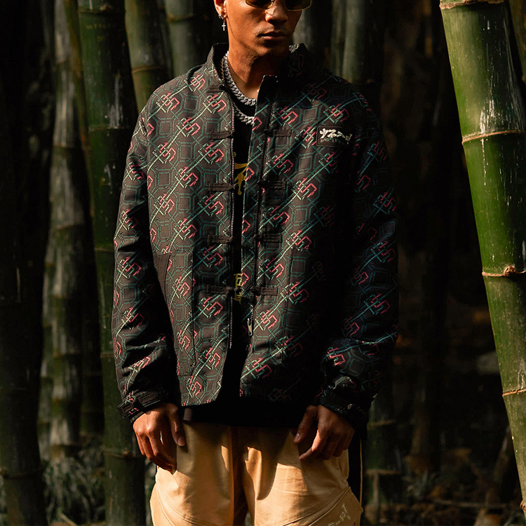 Shop Li-Ning x Shao Bu Ru Chuan Collab Black Relaxed Fit Sports Jacket AFDR381-1