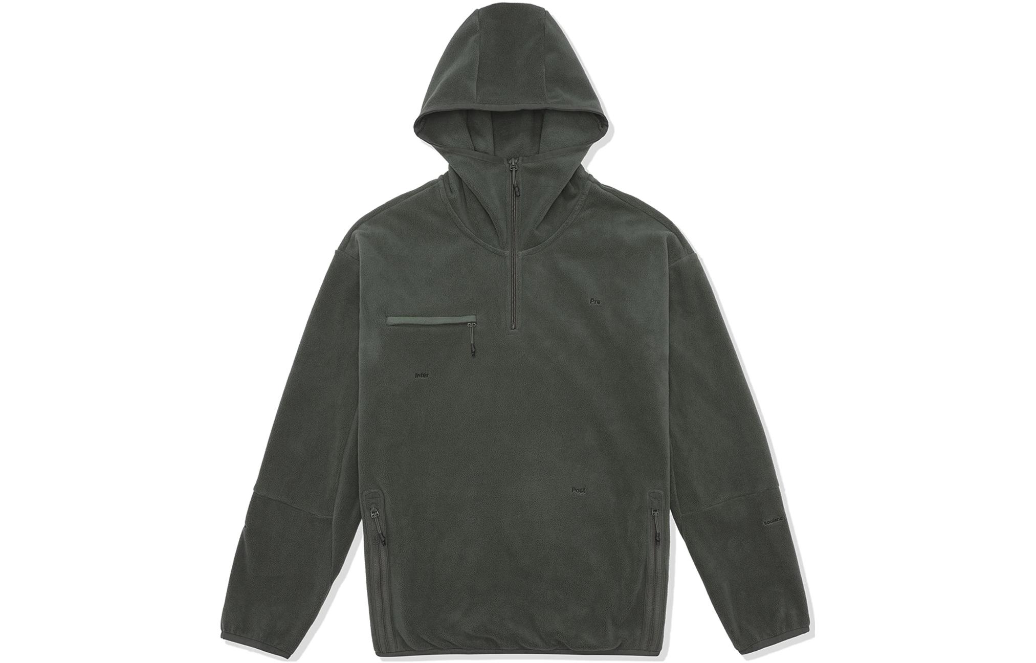Li-Ning Soulland Fleece Knit Sweatshirt Green Mens Warm Loose Fit AWYS009-2