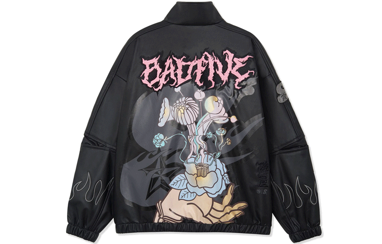 Li-Ning x STA Group BADFIVE Chang'an Cartoon Loose Fit Jacket Black Unisex AJDR526-1