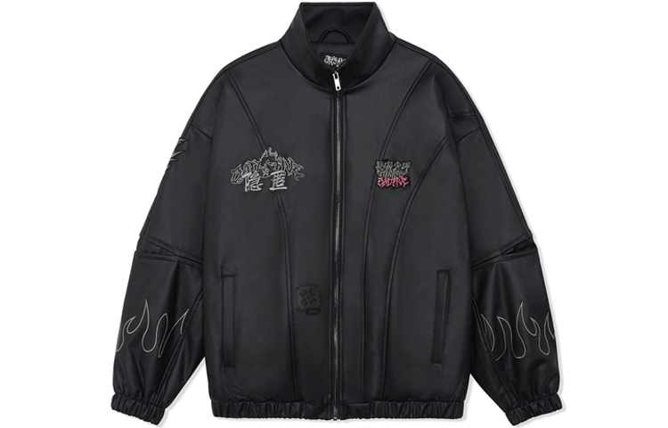 Lookbook Chaqueta Negra Unisex Li-Ning x STA Group BADFIVE Chang''an Cartoon Ajuste Suelto AJDR526-1