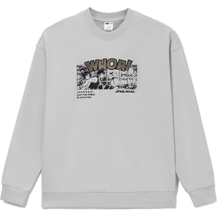 Li-Ning Star Wars Collab Graphic Crewneck Sweatshirt Unisex Antarctic Gray AWDS539-3