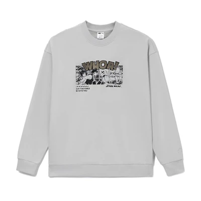 Li-Ning Star Wars Collab Graphic Crewneck Sweatshirt Unisex Antarctic Gray AWDS539-3
