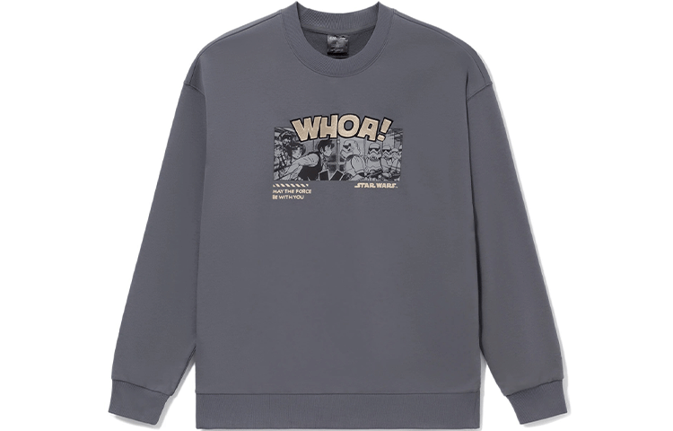 Li-Ning Star Wars Collab Graphic Pullover Sweatshirt Grey Unisex AWDS539-2