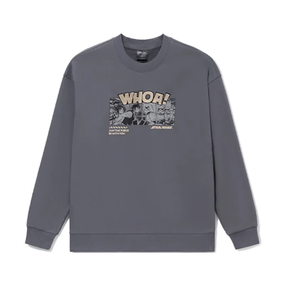 Li-Ning Star Wars Collab Graphic Pullover Sweatshirt Grey Unisex AWDS539-2