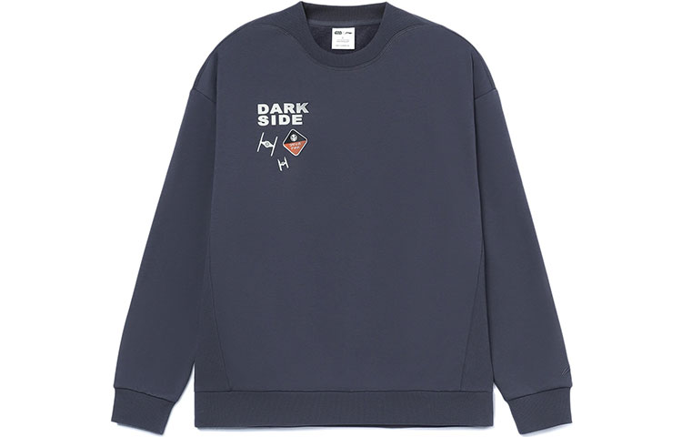Li-Ning Star Wars Graphic Crewneck Sweatshirt Dark Purple Gray Unisex Relaxed Fit AWDRD57-6