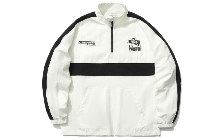 Li-Ning Star Wars Half-Zip Stand Collar Printed Loose Jacket White Unisex AJDR225-1
