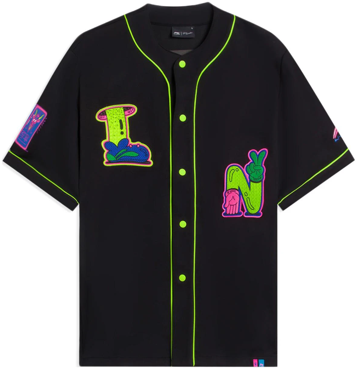 li-ning-x-steven-harrington-black-cartoon-embroidered-short-sleeve-jacket-afdsc-23-1