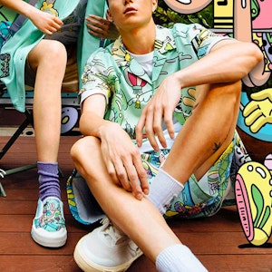 李寧 x Steven Harrington 綠色卡通印花滑板休閒短褲 AKSR735-1 Purchase 李寧 x Steven Harrington 綠色卡通印花滑板休閒短褲 AKSR735-1