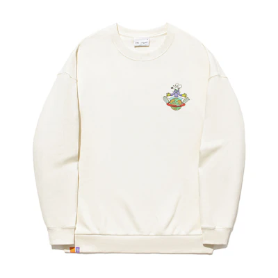 Li-Ning Steven Harrington Skateboard Series Oversized Graphic Sweatshirt Beige AWDTD09-1