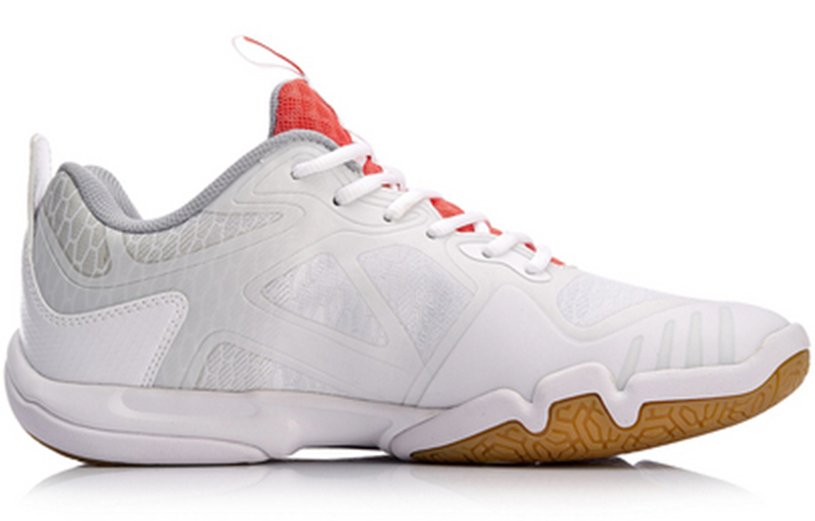 Order 李寧×Tructure ソフト練習用バドミントンシューズ (白/オレンジ) AYTM031-7