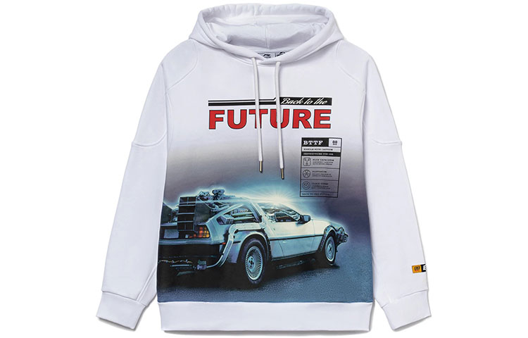Li-Ning Universal Back to the Future Hoodie White Unisex Fashion Collaboration AWDRB01-3