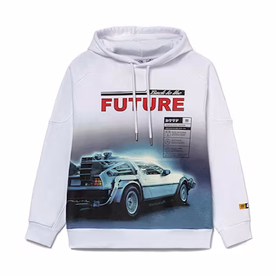 Li-Ning Universal Back to the Future Hoodie White Unisex Fashion Collaboration AWDRB01-3