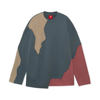 Li-Ning Wade Patchwork Colorblock Crewneck Sweatshirt Dark Grey AWDR737-2