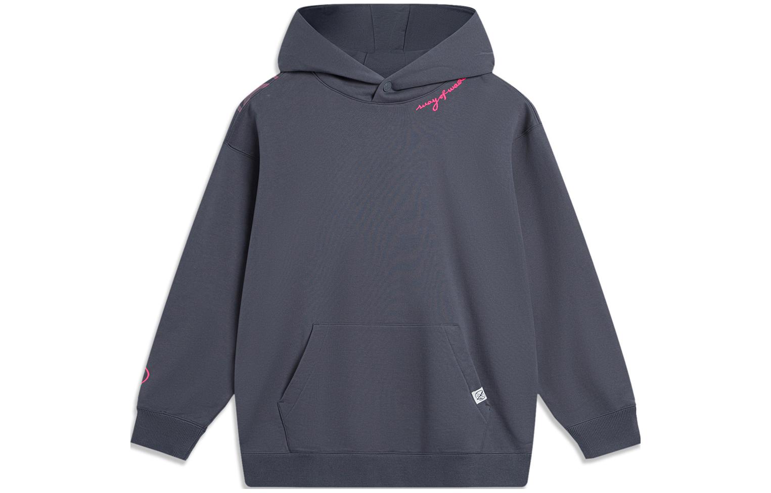 Li-Ning Wade Series Cartoon Print Pullover Sweatshirt Unisex - Cold Charcoal Black AWDTC61-6